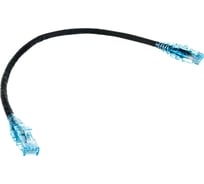 Патч-корд Hyperline PC-LPM-UTP-RJ45-RJ45-C6-0.3M-LSZH-BK U/UTP, Cat.6 (100% Fluke Component Tested), LSZH, 0.3 м, черный 230182