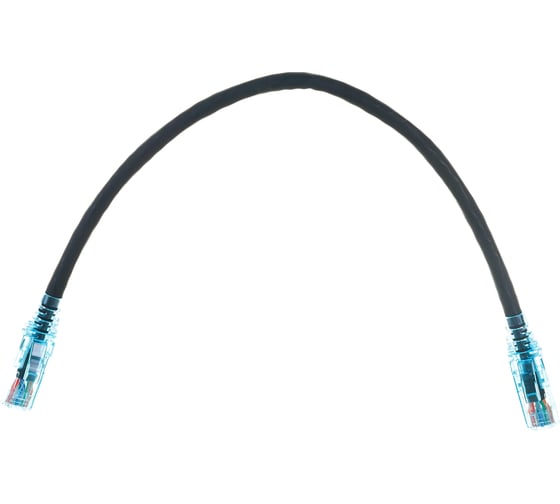 Патч-корд Hyperline PC-LPM-UTP-RJ45-RJ45-C6-0.3M-LSZH-BK U/UTP, Cat.6 (100% Fluke Component Tested), LSZH, 0.3 м, черный 230182