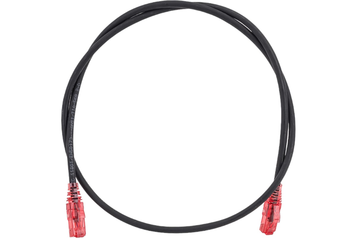 Патч-корд Hyperline PC-LPM-UTP-RJ45-RJ45-C5e-1M-LSZH-BK U/UTP, Cat.5е ...