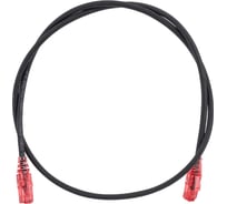 Патч-корд Hyperline PC-LPM-UTP-RJ45-RJ45-C5e-1M-LSZH-BK U/UTP, Cat.5е (100% Fluke Component 30887