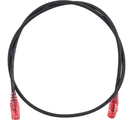 Патч-корд Hyperline PC-LPM-UTP-RJ45-RJ45-C5e-1M-LSZH-BK U/UTP, Cat.5е (100% Fluke Component 30887