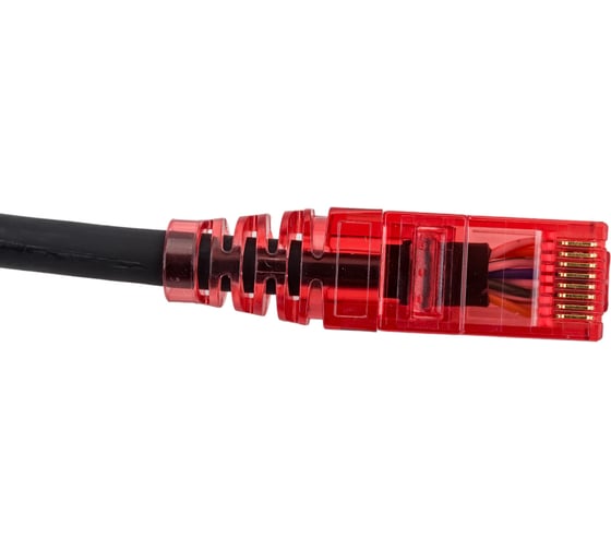 Патч-корд Hyperline PC-LPM-UTP-RJ45-RJ45-C5e-1M-LSZH-BK U/UTP, Cat.5е (100% Fluke Component  30887
