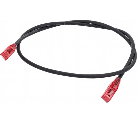Патч-корд Hyperline PC-LPM-UTP-RJ45-RJ45-C5e-1M-LSZH-BK U/UTP, Cat.5е (100% Fluke Component  30887