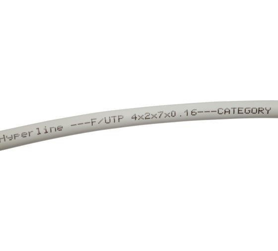 Экранированный патч-корд Hyperline PC-LPM-STP-RJ45-RJ45-C5e-0.5M-LSZH-GY F/UTP, Cat.5e (100% Fluke Component Tested), LSZH, 0.5 м, серый 42307