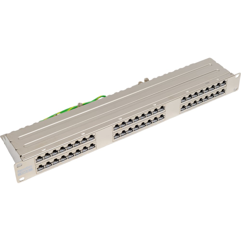 Патч-панель высокой плотности 19" Hyperline, 1U, 48 портов RJ-45 ...