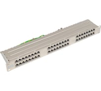 Патч-панель высокой плотности 19" Hyperline, 1U, 48 портов RJ-45, полный экран, категория 6, 420642