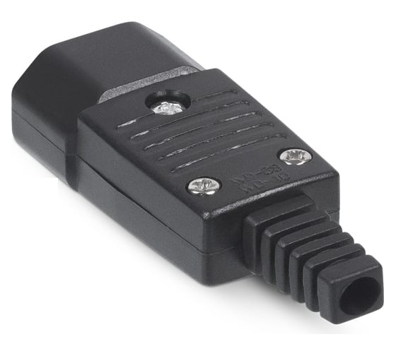Разборная вилка Cabeus С14 10А, 250 V, черная IEC-320-C14