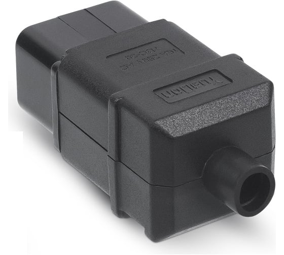 Разборная вилка Cabeus С20, 16А, 250 V, черная IEC-320-C20