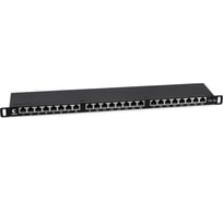 Патч-панель высокой плотности Cabeus 19" (0,5U), 24 порта RJ-45 PLHD-24-Cat.6a-SH-Dual-0,5U