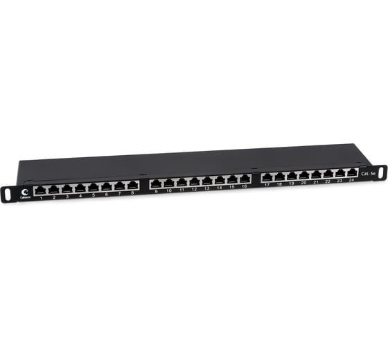 Патч-панель высокой плотности Cabeus 19 (0,5U), 24 порта RJ-45, PLHD-24-Cat.5e-SH-Dual-0,5U 1