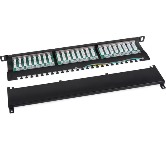 Патч-панель высокой плотности Cabeus 19 (0,5U), 24 порта RJ-45, PLHD-24-Cat.5e-SH-Dual-0,5U