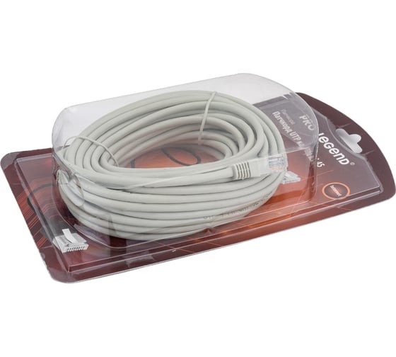 Патч-корд Pro Legend UTP категории 5E RJ-45 вилка - RJ-45 вилка, серый, 10 м. PL1224