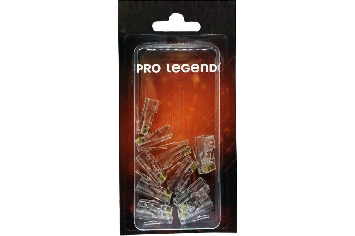 Разъем RJ45 Pro Legend категории 5е 8P8C 10шт PL1276 - выгодная цена,  отзывы, характеристики, фото - купить в Москве и РФ