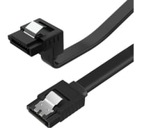 Угловой кабель SATA 5bites EXPRESS, v3.0, 6 Гбит/сек, 0.5м, черный SATA3-7PL50A-BK