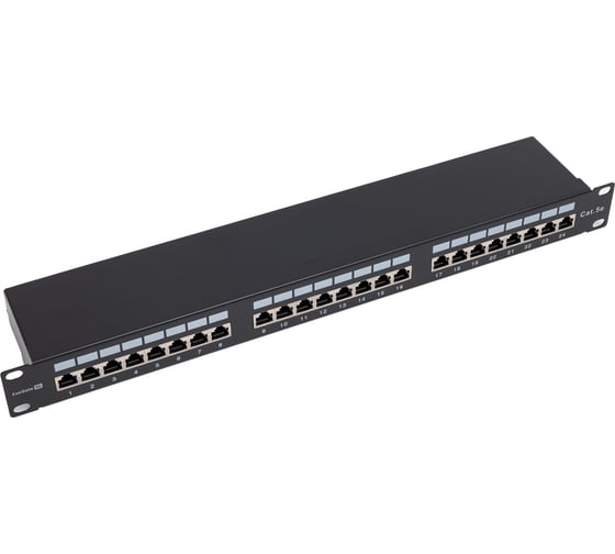Патч-панель ExeGate EPP3-19-24-8P8C-C5e-SH-110D 19 FTP 24 port cat 5e dual IDC 1U RoHS Black 281083