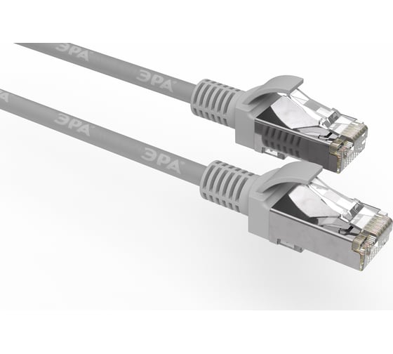 Патч-корд ЭРА Simple PC-1F-A F/UTP категория 5e, длина 1 метр, экранированный, серый, Б0051380