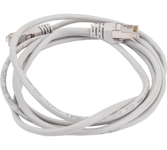 Патч-корд ЭРА Simple PC-2F-A F/UTP категория 5e, длина 2 метра, экранированный, серый, Б0051382