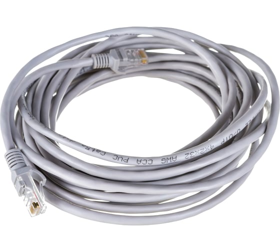 Патч-корд ЭРА Simple PC-7U-A U/UTP категория 5e, длина 7 метров, неэкранированный, серый, Б0051375