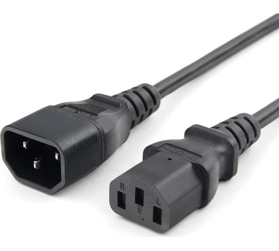 Шнур ПВС-АП Power Cube 3х0,75 C13C14-250-10-5, черный, 5,0 м, C13-C14, 10А, с заземлением, RPC-189BLPRO5 1