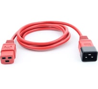 Шнур ПВС-АП Power Cube C19C20-250-16-1,8 красный 1,8 м C19C20 3x1.5 16А с заземлением RPC-189C191,8KO