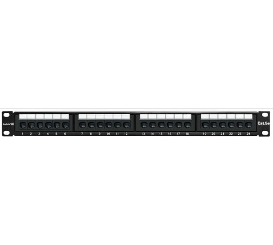 Патч-панель ExeGate EPP3-19-24-8P8C-C5e-110D 19 UTP 24 port cat 5e dual IDC 1U RoHS Black 256752