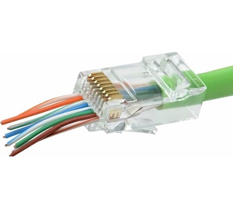 Разъем легкой оконцовки Hyperline RJ-45 (8P8C) под витую пару (100 шт.), 403341