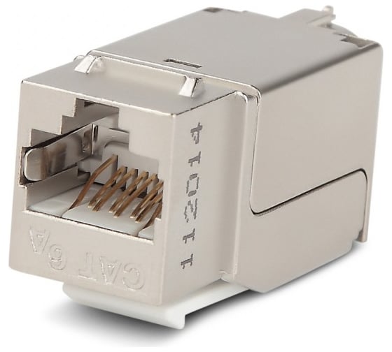 Вставка Keystone Jack RJ-45(8P8C) категория 6A Hyperline, экранированная, 110 IDC, белая, 46629
