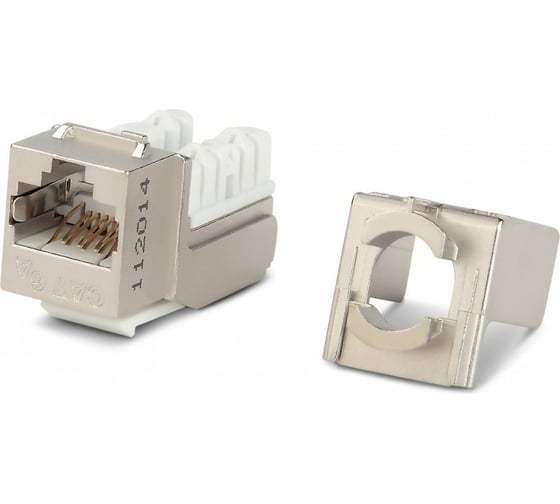 Вставка Keystone Jack RJ-45(8P8C) категория 6A Hyperline, экранированная, 110 IDC, белая, 46629