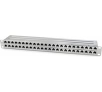 Патч-панель высокой плотности 19" Hyperline, 1U, 48 портов RJ-45, полный экран, 225400