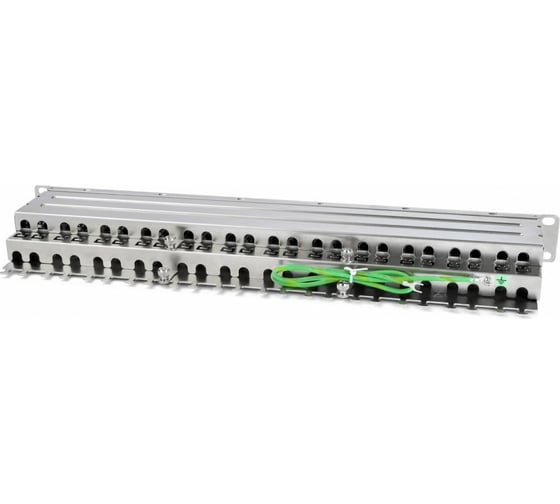 Патч-панель высокой плотности 19" Hyperline, 1U, 48 портов RJ-45, полный экран, 225400