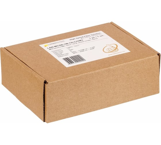 Кассета MPO LANMASTER OM3, 12xLC, тип B, низкие потери, черная LAN-MCSB-1M-12LC/OM3