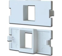 Модульная вставка LANMASTER на 2 кейстоуна в розетку LAN-MB, белая LAN-MBP-2OK-WH