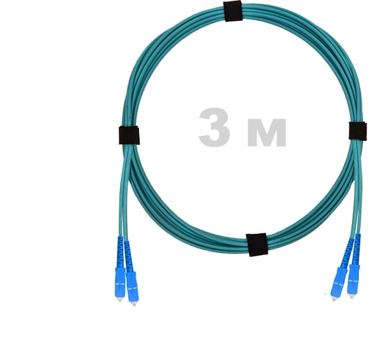 Патч-корд оптический ENGINOVA SC/UPC-SC/UPC MM (OM3) 2mm duplex LSZH, 3 м ENG-PC2.0-DX-2SCU-OM3-3m-LSZH-AQ 1