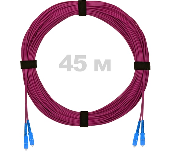 Патч-корд оптический ENGINOVA SC/UPC-SC/UPC MM (OM4) 2mm duplex LSZH, 45 м ENG-PC2.0-DX-2SCU-OM4-45m-LSZH-MG 1