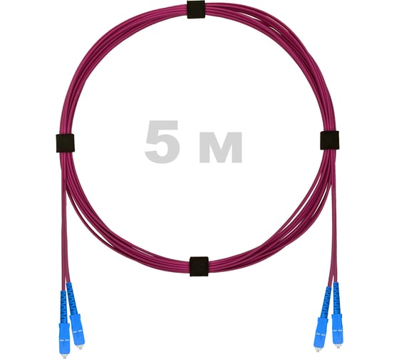 Патч-корд оптический ENGINOVA SC/UPC-SC/UPC MM (OM4) 2mm duplex LSZH, 5 м ENG-PC2.0-DX-2SCU-OM4-5m-LSZH-MG 1