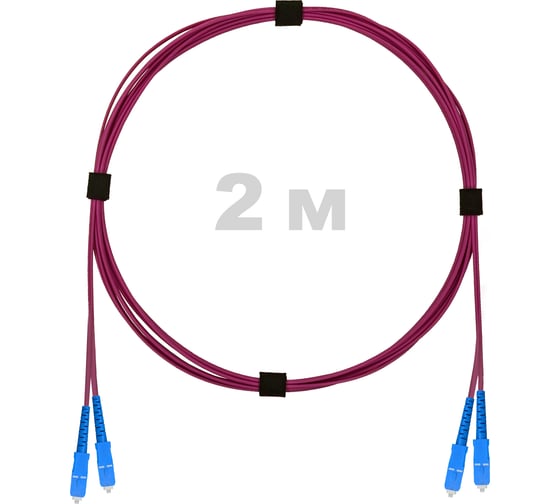 Патч-корд оптический ENGINOVA SC/UPC-SC/UPC MM (OM4) 3mm duplex LSZH, 2 м ENG-PC-DX-2SCU-OM4-2m-LSZH-MG 1