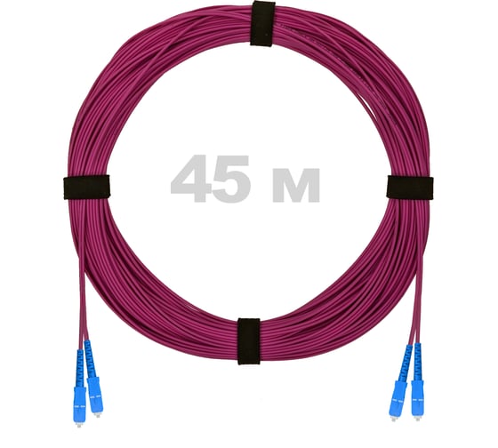 Патч-корд оптический ENGINOVA SC/UPC-SC/UPC MM (OM4) 3mm duplex LSZH, 45 м ENG-PC-DX-2SCU-OM4-45m-LSZH-MG 1