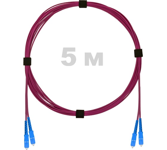 Патч-корд оптический ENGINOVA SC/UPC-SC/UPC MM (OM4) 3mm duplex LSZH, 5 м ENG-PC-DX-2SCU-OM4-5m-LSZH-MG 1
