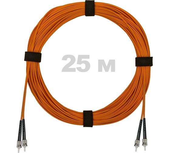 Патч-корд оптический ENGINOVA ST/PC-ST/PC MM (OM2) 2mm duplex LSZH, 25 м ENG-PC2.0-DX-2ST-OM2-25m-LSZH-OR 1