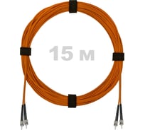 Патч-корд оптический ENGINOVA ST/PC-ST/PC MM (OM2) 3mm duplex LSZH, 15 м ENG-PC-DX-2ST-OM2-15m-LSZH-OR