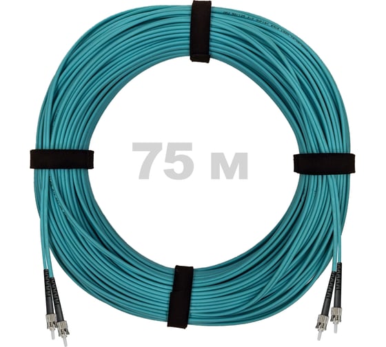 Патч-корд оптический ENGINOVA ST/PC-ST/PC MM (OM3) 2mm duplex LSZH, 75 м ENG-PC2.0-DX-2ST-OM3-75m-LSZH-AQ 1