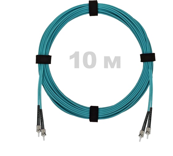 Патч-корд оптический ENGINOVA ST/PC-ST/PC MM (OM3) 2mm duplex LSZH, 10 м ENG-PC2.0-DX-2ST-OM3-10m-LSZH-AQ 1