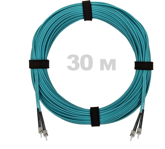Патч-корд оптический ENGINOVA ST/PC-ST/PC MM (OM3) 2mm duplex LSZH, 30 м ENG-PC2.0-DX-2ST-OM3-30m-LSZH-AQ 1