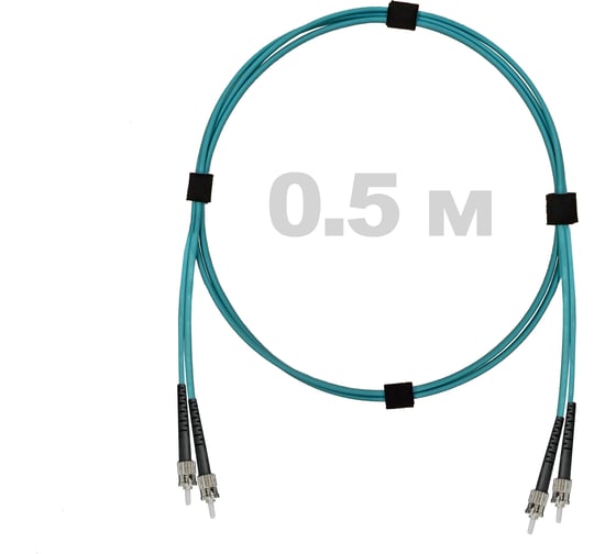 Патч-корд оптический ENGINOVA ST/PC-ST/PC MM (OM3) 2mm duplex LSZH, 0.5 м ENG-PC2.0-DX-2ST-OM3-0.5m-LSZH-AQ 1