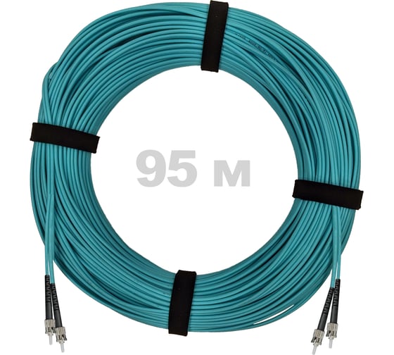 Патч-корд оптический ENGINOVA ST/PC-ST/PC MM (OM3) 2mm duplex LSZH, 95 м ENG-PC2.0-DX-2ST-OM3-95m-LSZH-AQ 1