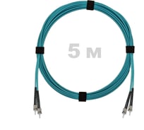 Патч-корд оптический ENGINOVA ST/PC-ST/PC MM (OM3) 2mm duplex LSZH, 5 м ENG-PC2.0-DX-2ST-OM3-5m-LSZH-AQ