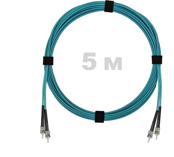 Патч-корд оптический ENGINOVA ST/PC-ST/PC MM (OM3) 2mm duplex LSZH, 5 м ENG-PC2.0-DX-2ST-OM3-5m-LSZH-AQ 1