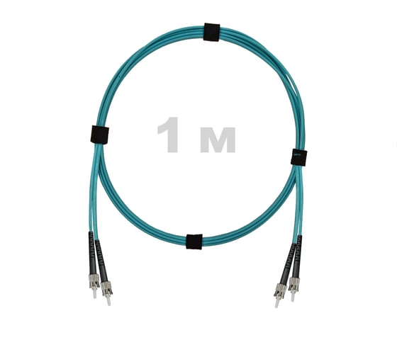 Патч-корд оптический ENGINOVA ST/PC-ST/PC MM (OM3) 2mm duplex LSZH, 1 м ENG-PC2.0-DX-2ST-OM3-1m-LSZH-AQ 1