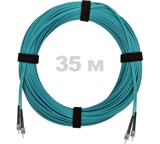 Патч-корд оптический ENGINOVA ST/PC-ST/PC MM (OM3) 2mm duplex LSZH, 35 м ENG-PC2.0-DX-2ST-OM3-35m-LSZH-AQ 1