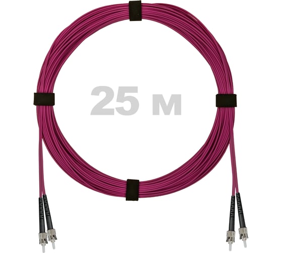 Патч-корд оптический ENGINOVA ST/PC-ST/PC MM (OM4) 2mm duplex LSZH, 25 м ENG-PC2.0-DX-2ST-OM4-25m-LSZH-MG 1